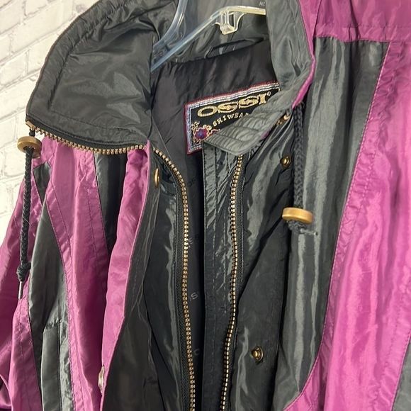 OSSI vintage ski suit stirrup pants purple black size 12 - Picture 8 of 12